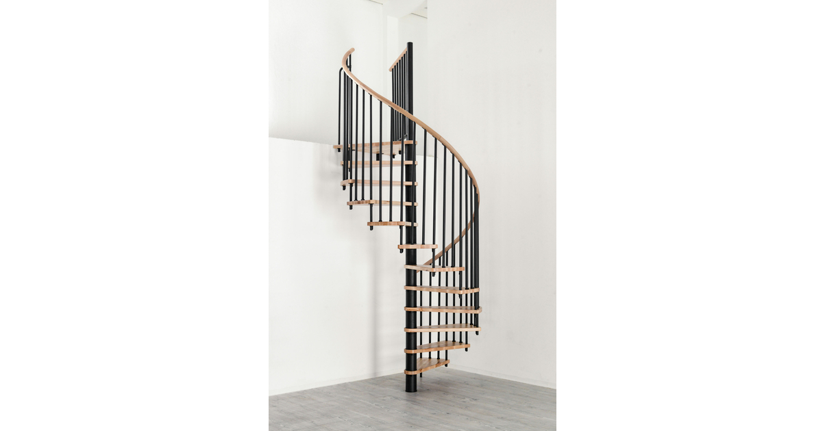 Escalier colimaçon main courante bois Minka Spiral Wood Ø 140 cm